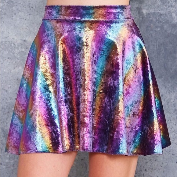 Authentic BlackMilk velvet rainbow bodysuit and skirt set - Picture 2 of 2